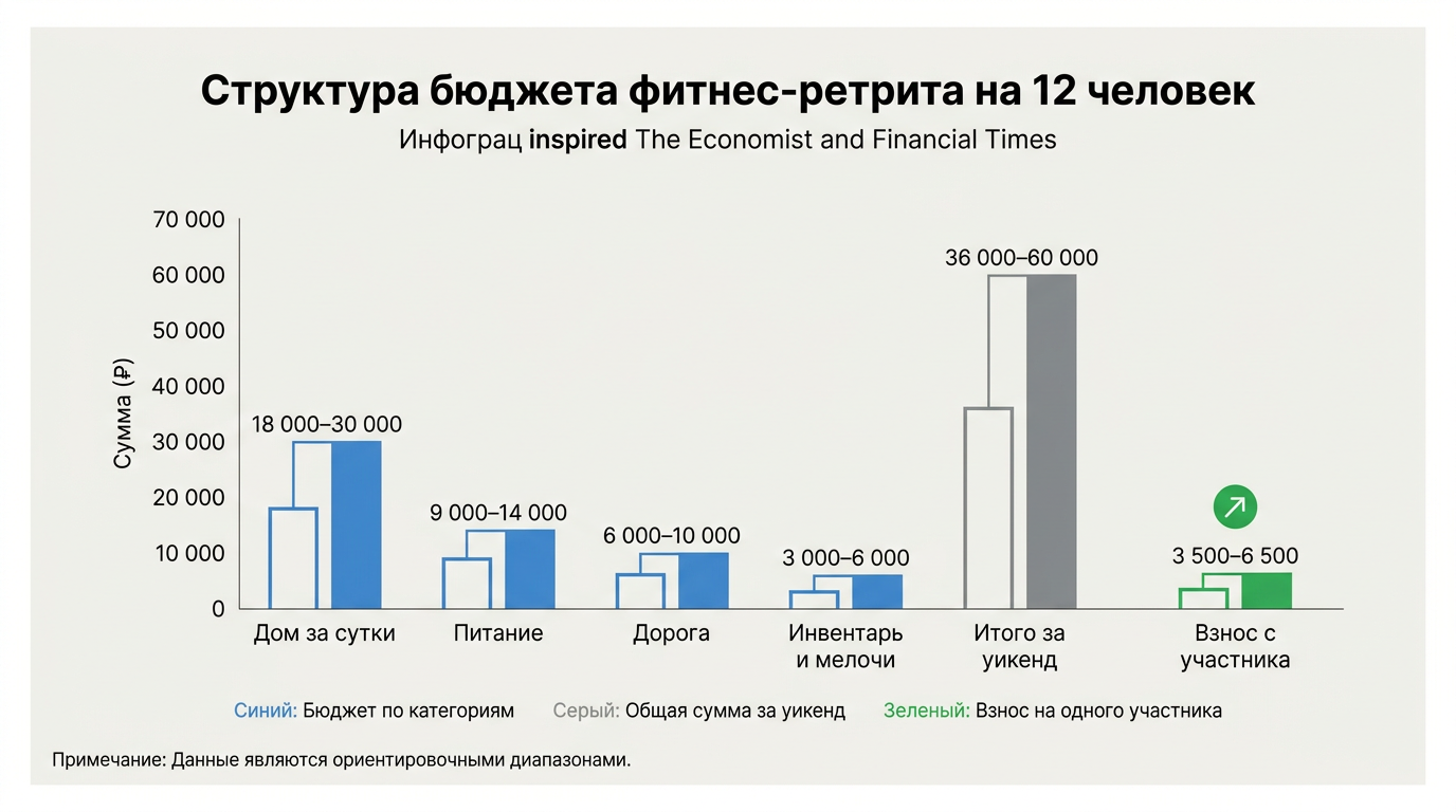Структура бюджета фитнес-ретрита